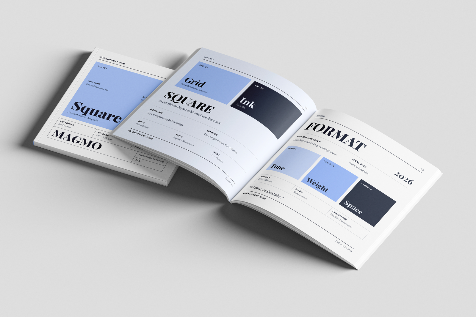Free Square Professional Magazine Mockup PSD