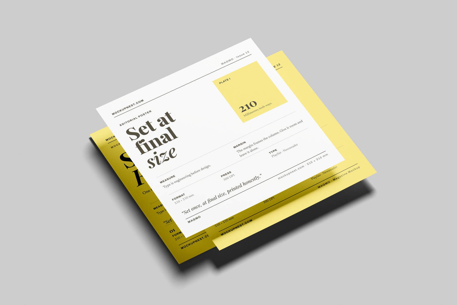 Free Square Flyer Mockup Angled Perspective