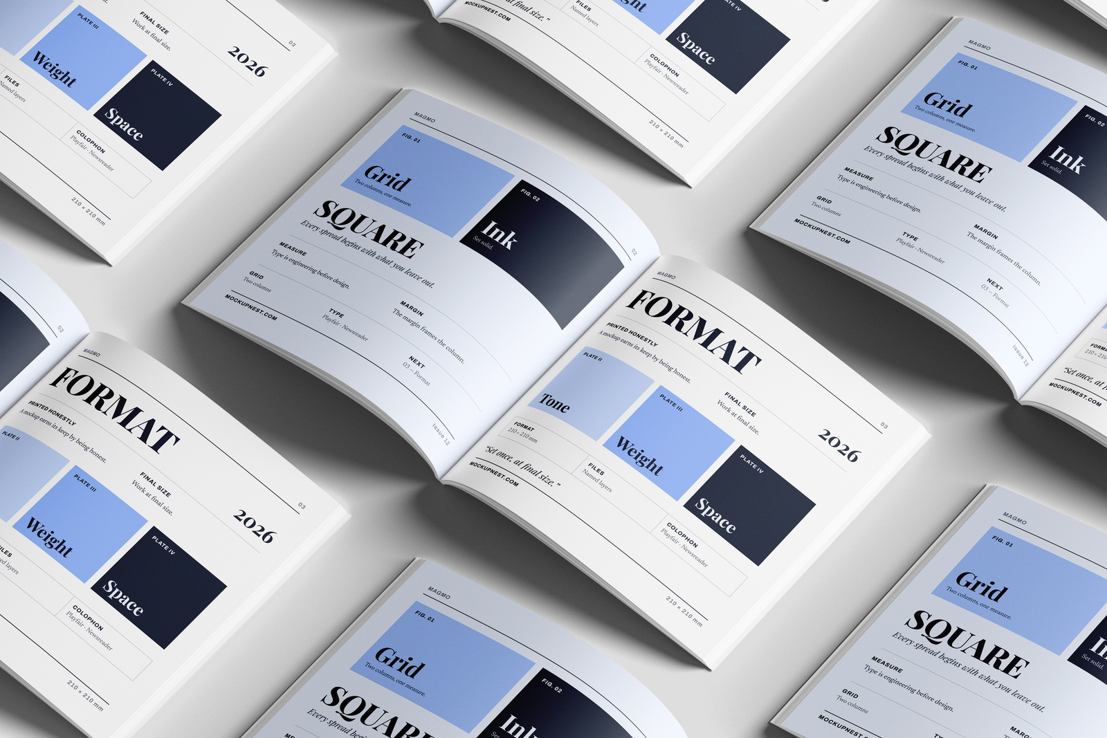 Free Square Print Magazine Mockup