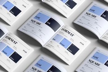Free Square Print Magazine Mockup