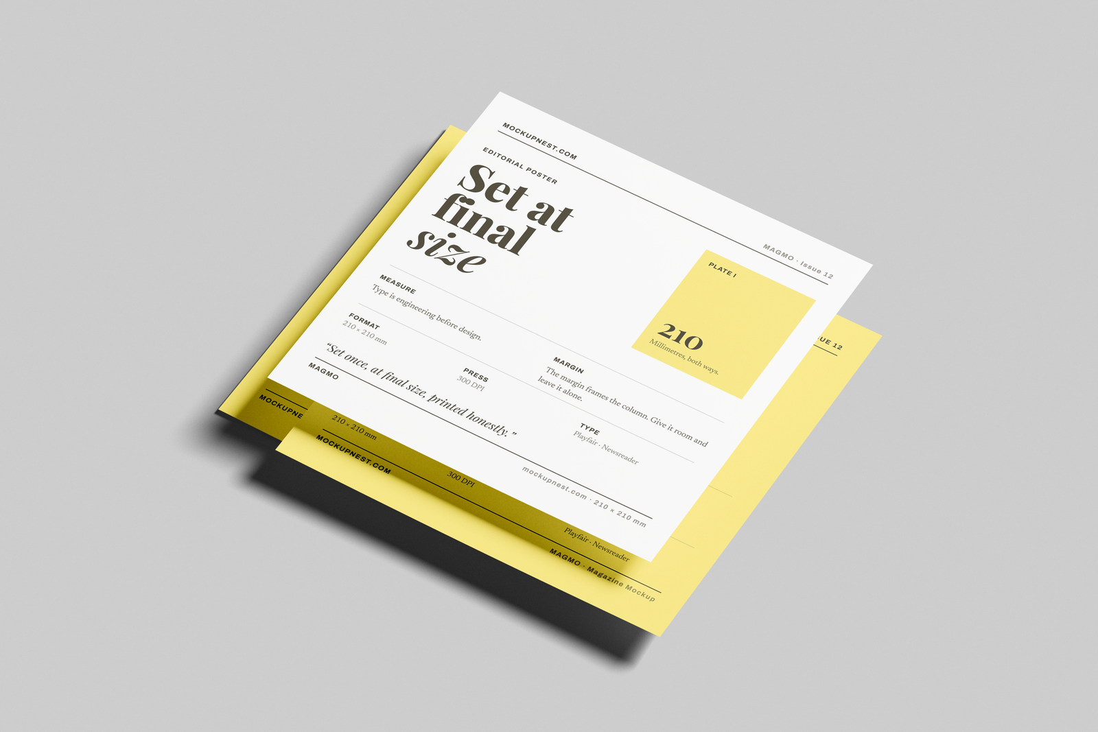 Square Pamphlet Mockup On Floor