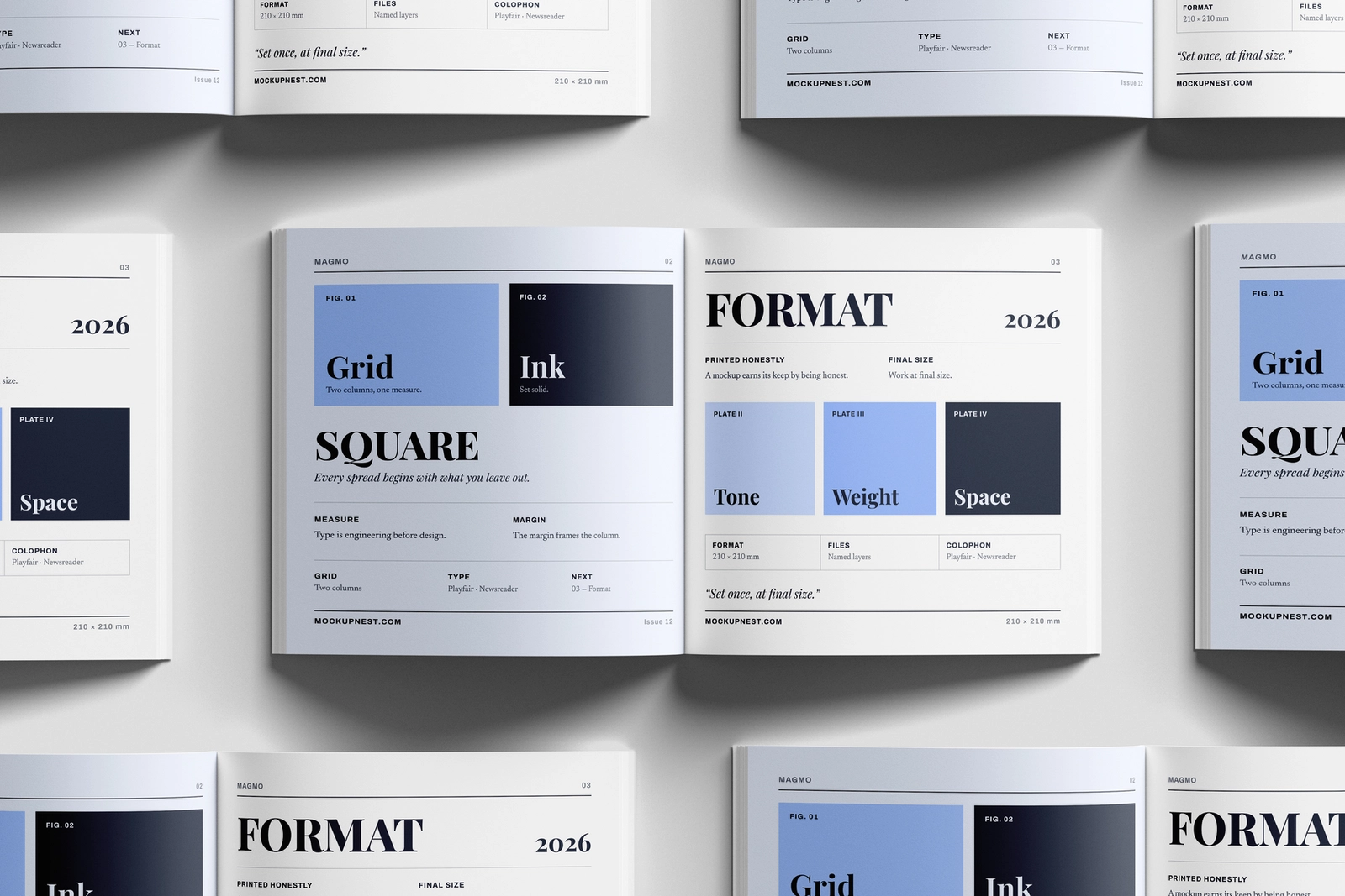 Square Editorial Magazine Mockup PSD