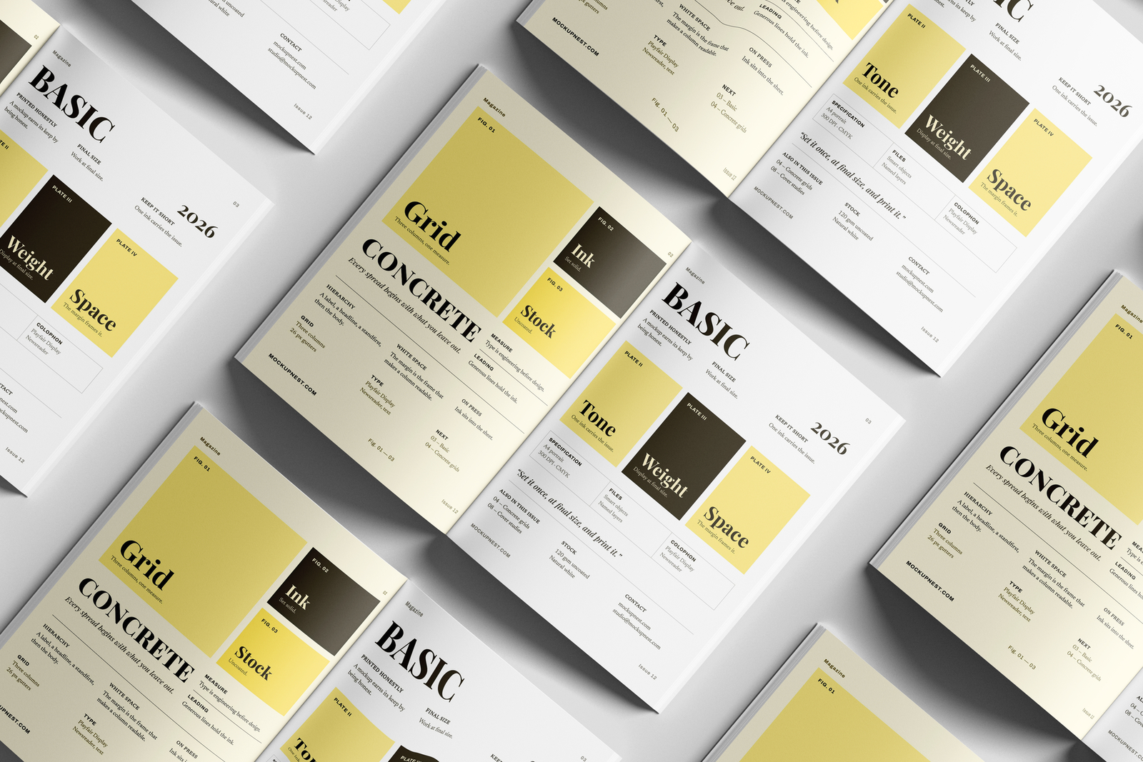 Free EU Magazine Mockup Top View