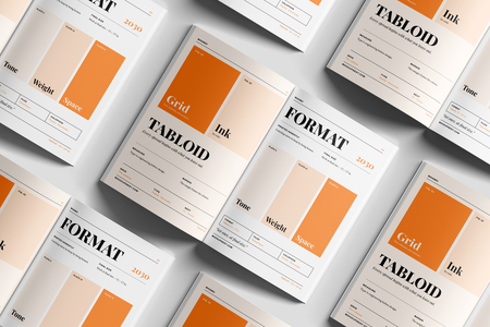 Free Tabloid Magazine Mockup On Surface
