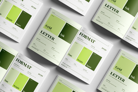 Free US Letter Modern Magazine Mockup High Angle View