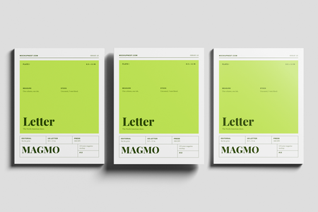 US Letter Modern Magazine Mockup On Wall