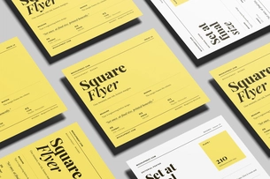 Free Square Leaflet Mockup