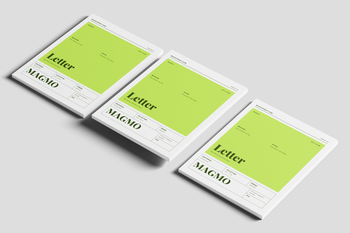 Free US Letter Branding Magazine Mockup Angled Perspective