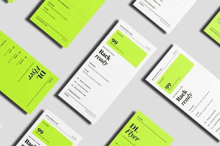 Free DL Pamphlet Mockup Top View