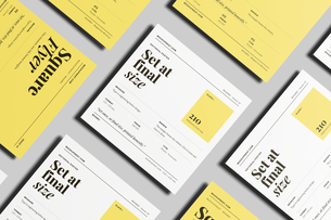 Free Square Handbill Mockup On Surface