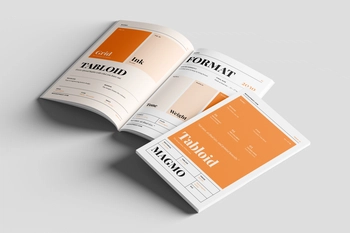 Free Tabloid Publishing Magazine Mockup On Surface