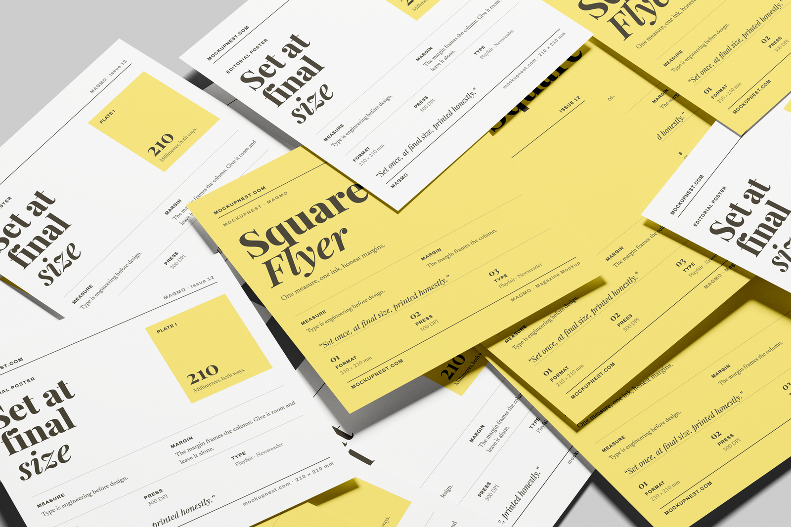 Square Pamphlet Mockup Top View