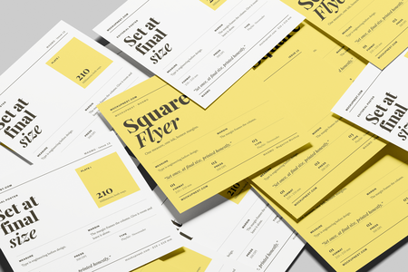 Square Pamphlet Mockup Top View