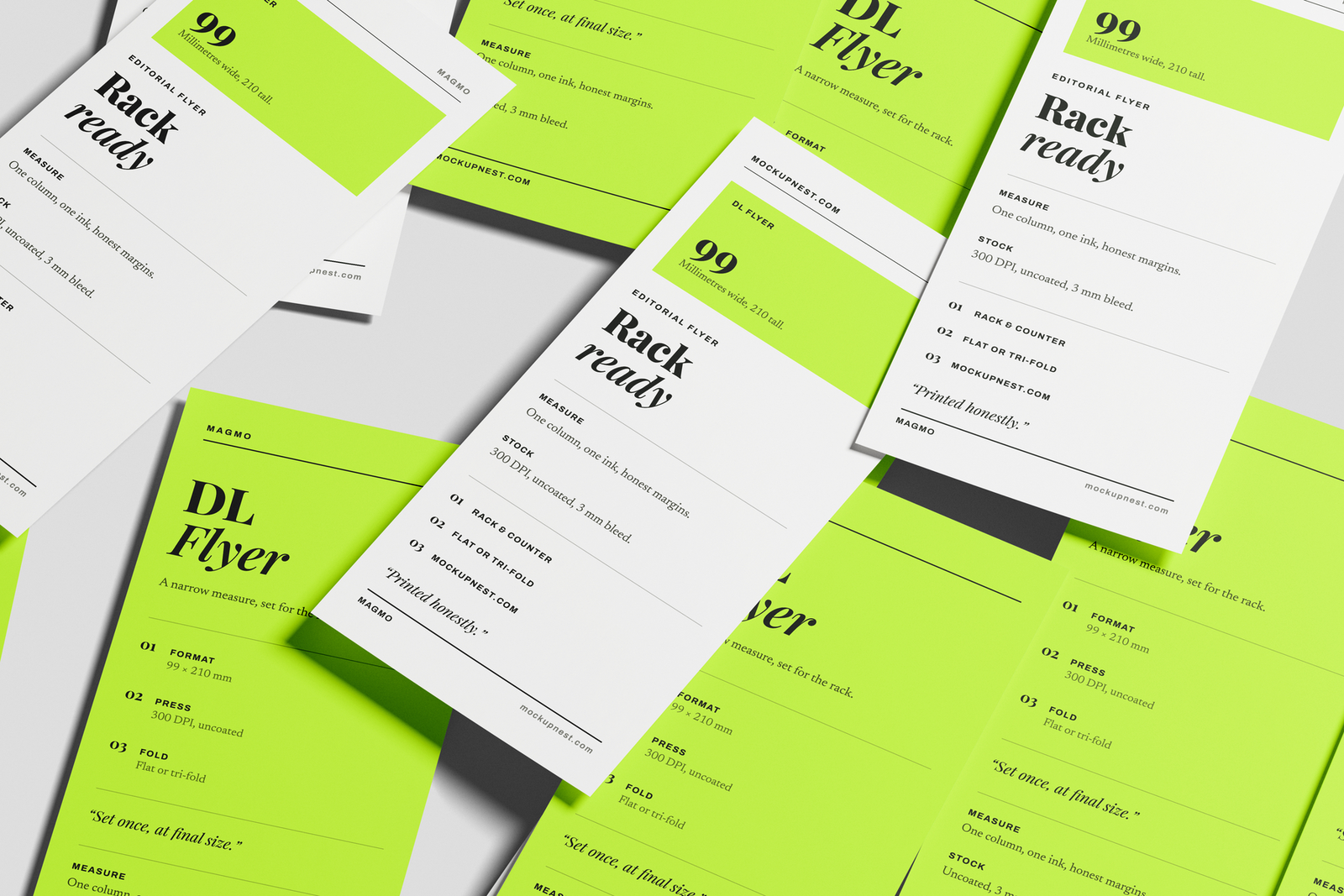 Free DL Leaflet Mockup Minimal Background