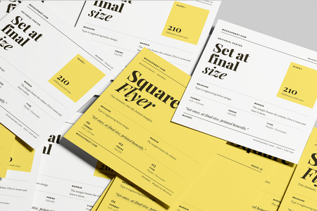 Free Square Leaflet Mockup Top View