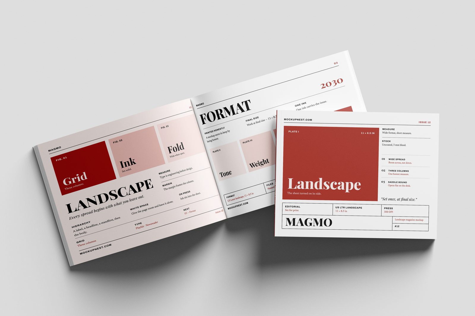 US Letter Horizontal Magazine Mockup