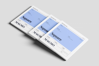Free Square Branding Magazine Mockup PSD On Minimal Background