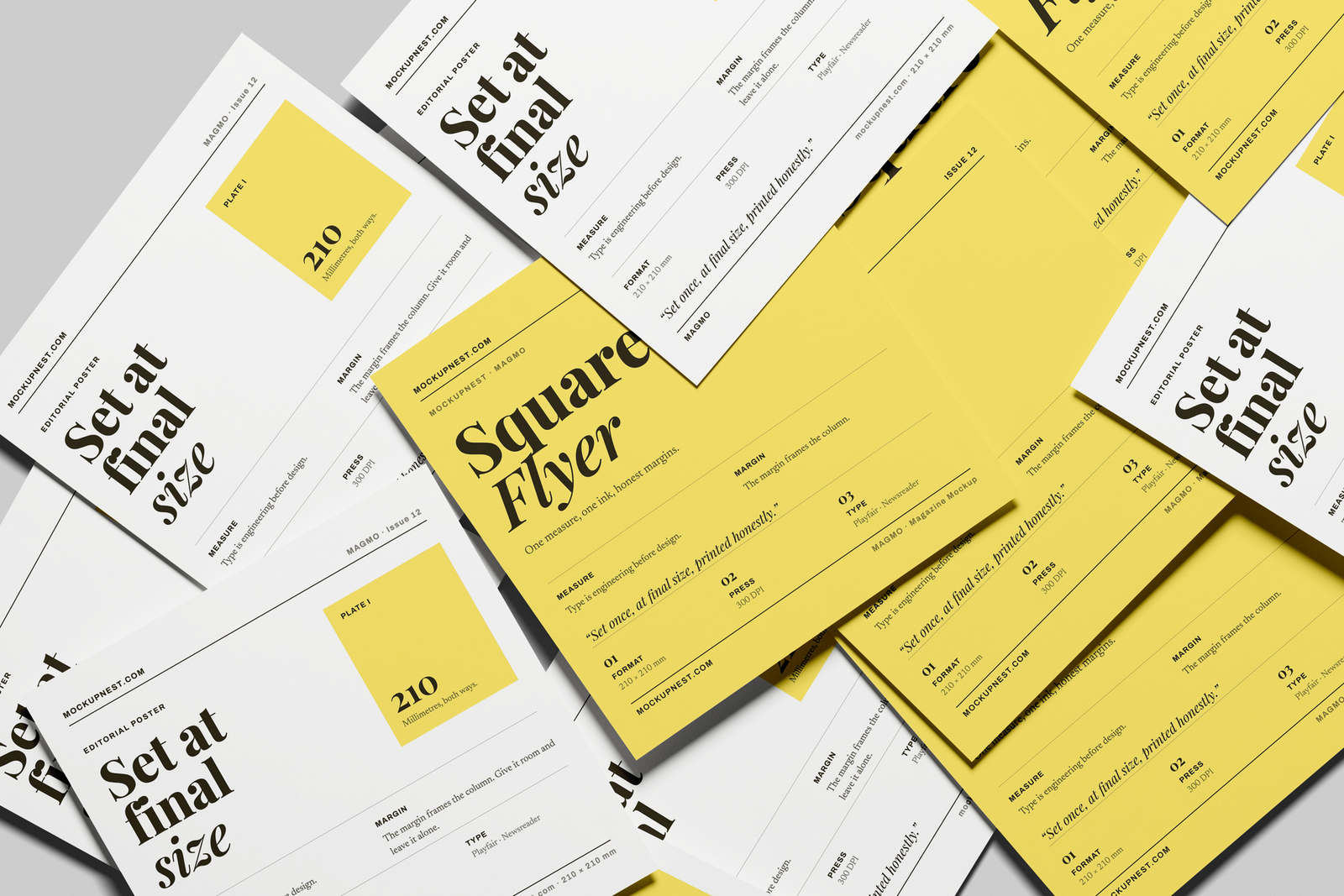 Free Square Leaflet Mockup From Top View