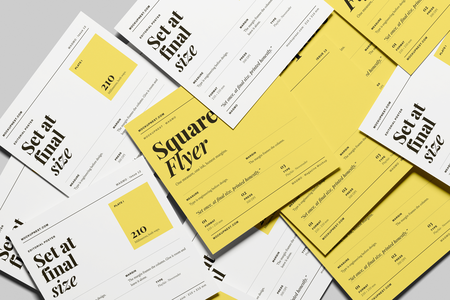 Free Square Leaflet Mockup From Top View