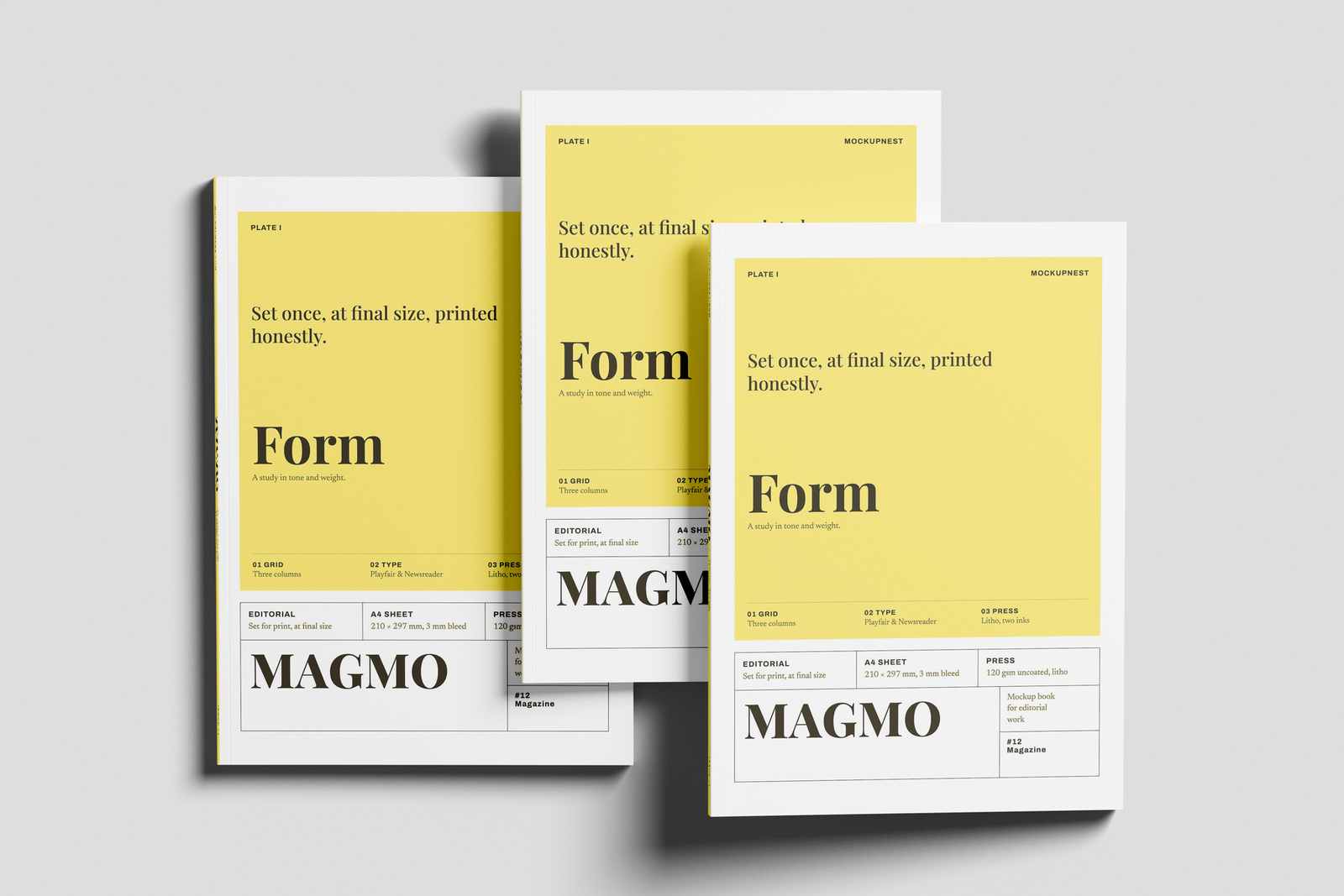 Free EU Magazine Mockup In Studio Light