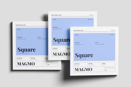 Square Editorial Magazine Mockup