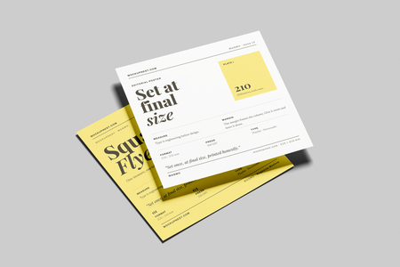 Square Pamphlet Mockup On Surface Angled Perspective