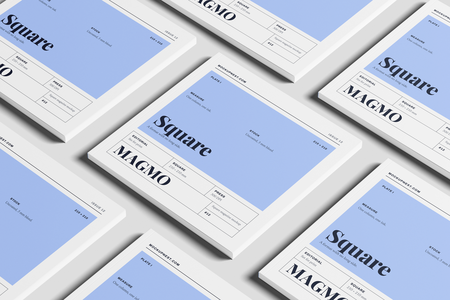 Square Modern Magazine Mockup PSD Angled View