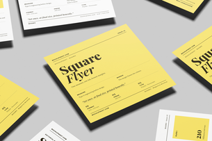 Free Square Handbill Mockup Minimal Background