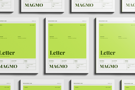 Free US Letter Professional Magazine Mockup On Wall