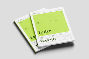 Free US Letter Professional Magazine Mockup Angled View