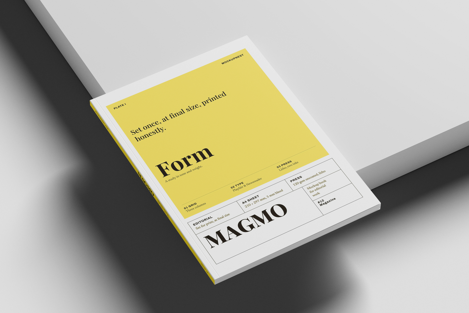 Free EU Magazine Mockup Minimal Studio Background