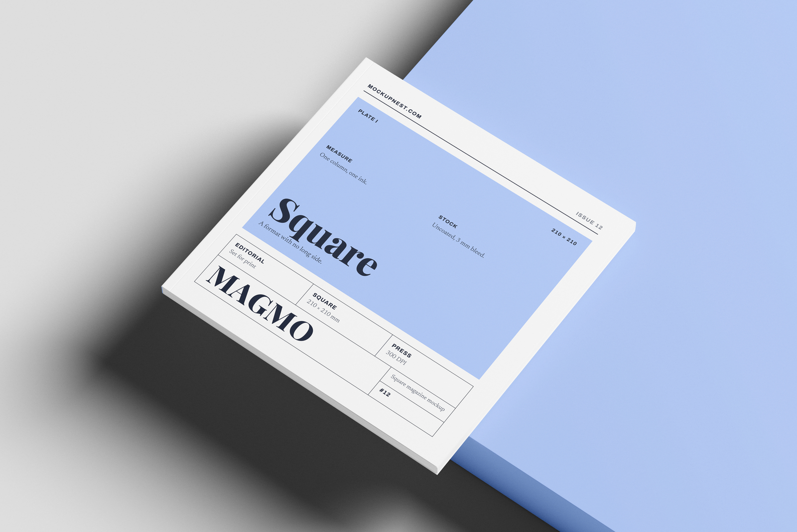 Square Branding Magazine Mockup PSD
