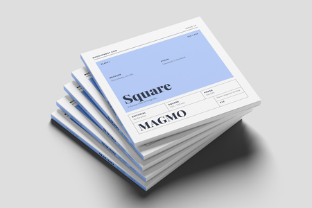 Square Print Magazine Mockup PSD On Magazine Stack