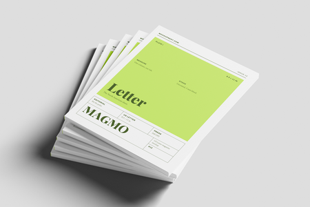 US Letter Branding Magazine Mockup On Floor