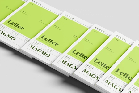 Free US Letter Modern Magazine Mockup On Surface