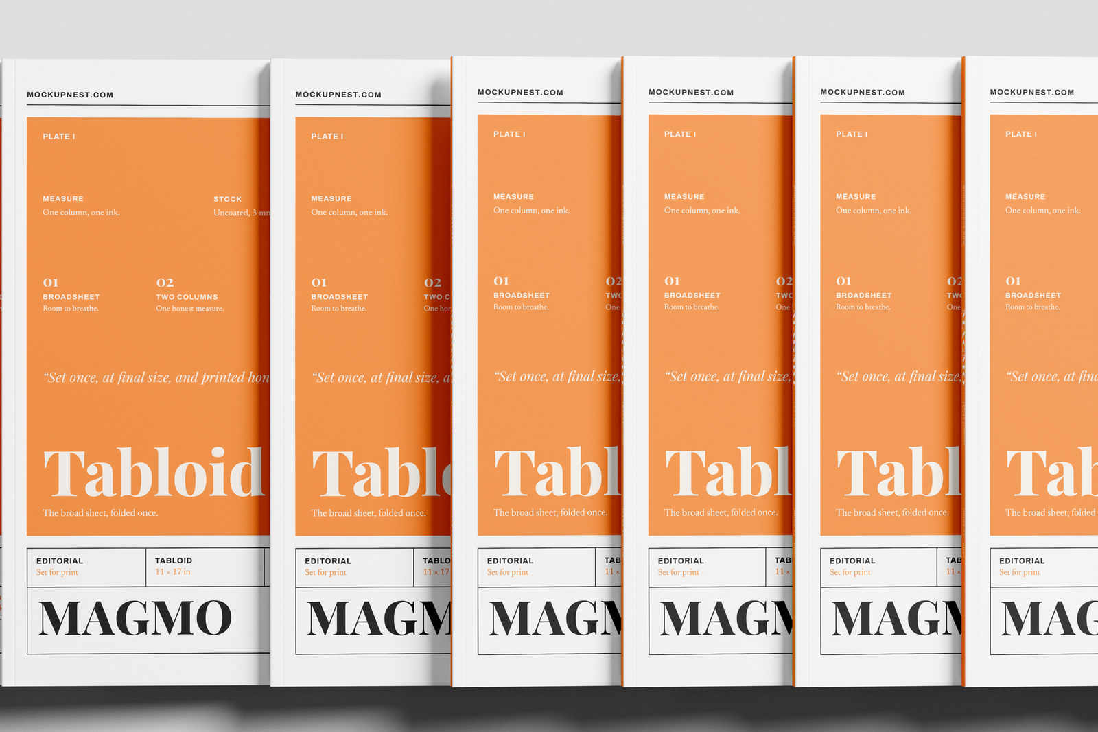 Free 11×17 Modern Magazine Mockup On Surface