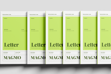 US Letter Publishing Magazine Mockup On Ledge