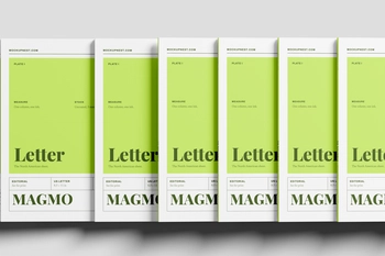 US Letter Publishing Magazine Mockup On Ledge