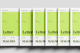 US Letter Publishing Magazine Mockup On Ledge