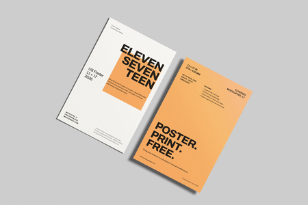 Free 11×17 Poster Mockup Top View