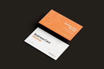 Free 3.5×2 Visiting Card Mockup On Dark Surface