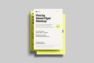 Free 5×7 Handbill Mockup On Minimal Background