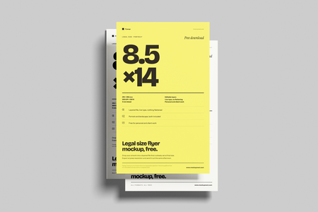 Free 8.5×14 Lagel Poster Mockup Front View