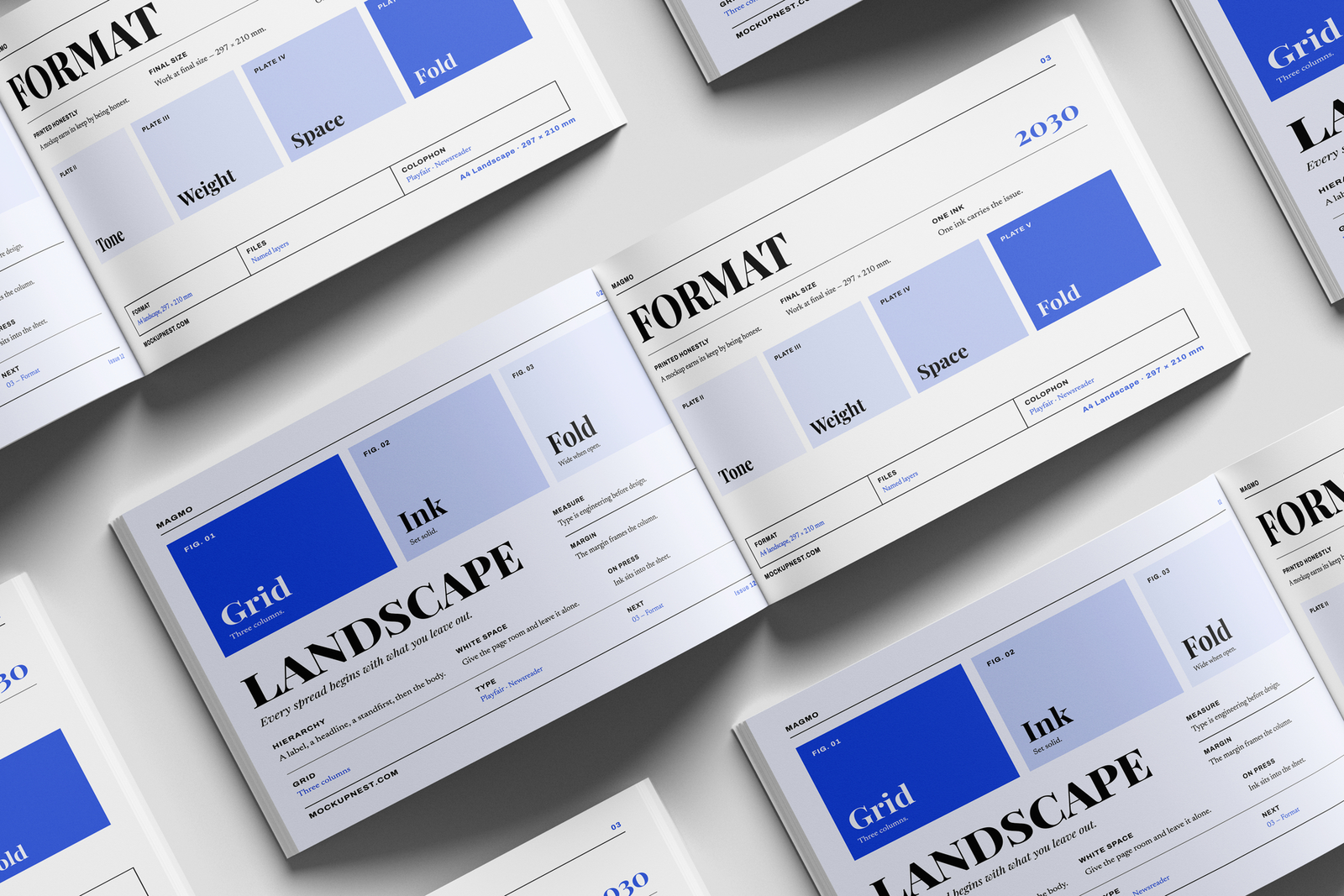 A4 Landscape Editorial Magazine Mockup