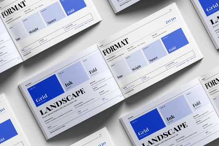 A4 Landscape Editorial Magazine Mockup