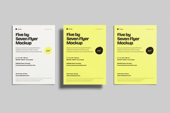 Free 5×7 Leaflet Mockup On Wall