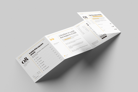 Free Square Quard Fold Accordion Leaflet Mockup