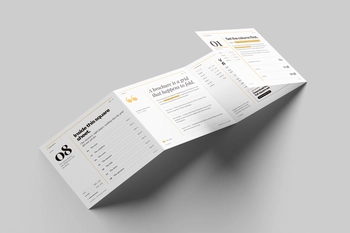Free Square Quard Fold Accordion Leaflet Mockup