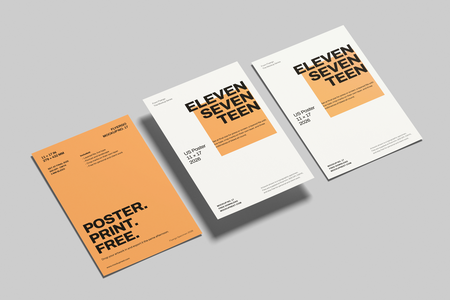 Free 11×17 Flyer Mockup On Surface Angled View