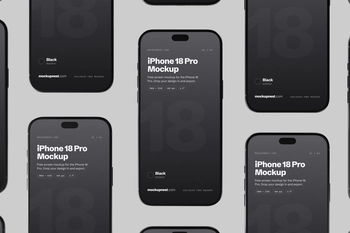 Free Black iPhone 18 Pro Mockup